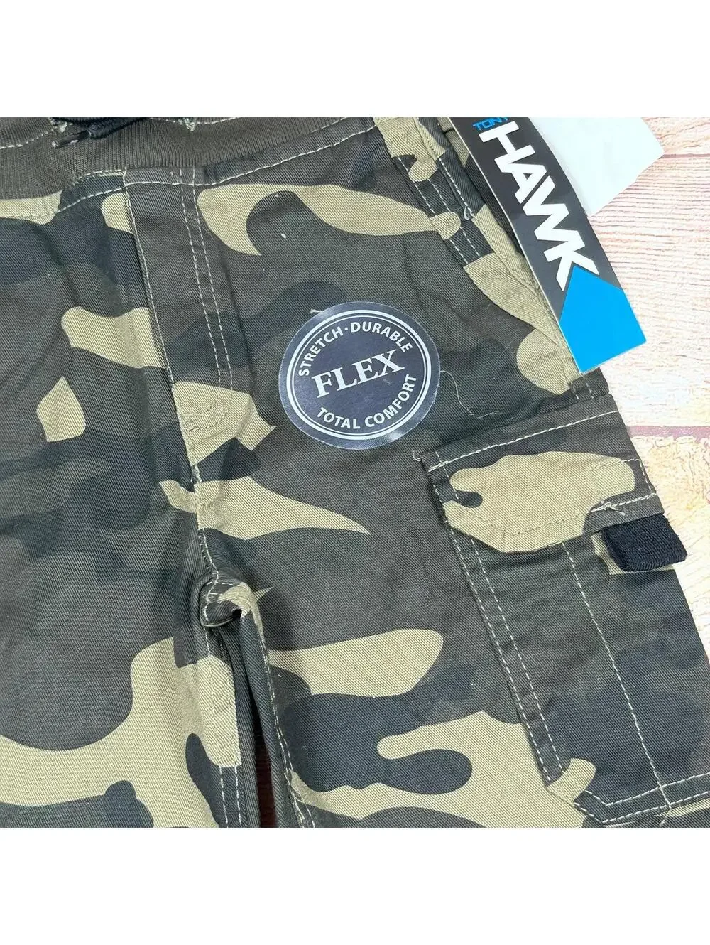 Tony Hawk Boys Camo Cargo Shorts Size 7 NWT - Picture 2 of 5